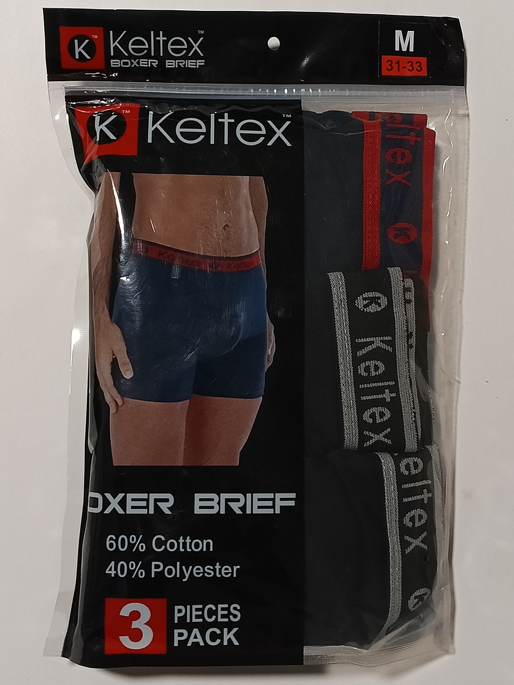 Men's Boxer Briefs - Black (3-Pack) Size M 31-33 Brand NEW